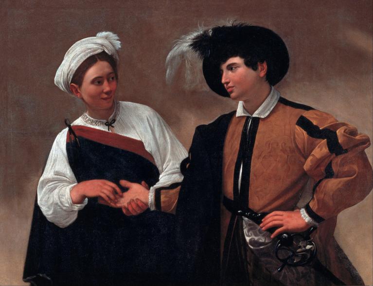 Caravaggio, Buona ventura, 1595, olio su tela, Musei Capitolini, Roma.