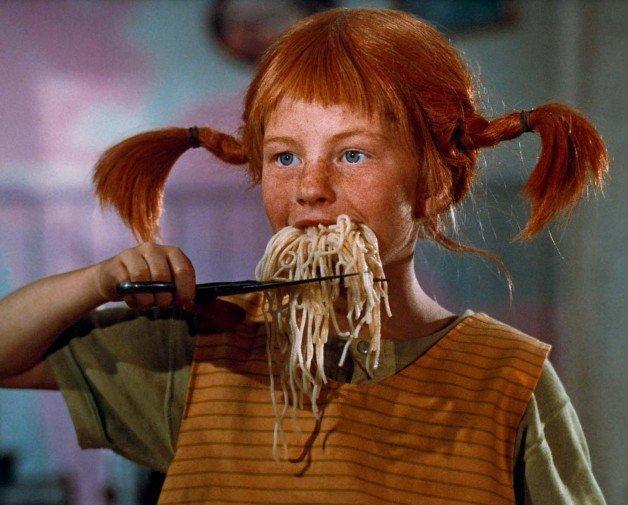 Immagini della serie tv Pippi Calzelunghe, uscita nel 1969.