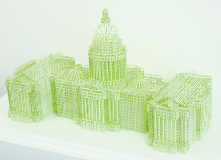 Untitled (U.S. Capitol Building) Hand-Cut Ledger Paper (Dimensions Variable - approx. 8.5"x 15"x 7") 2008