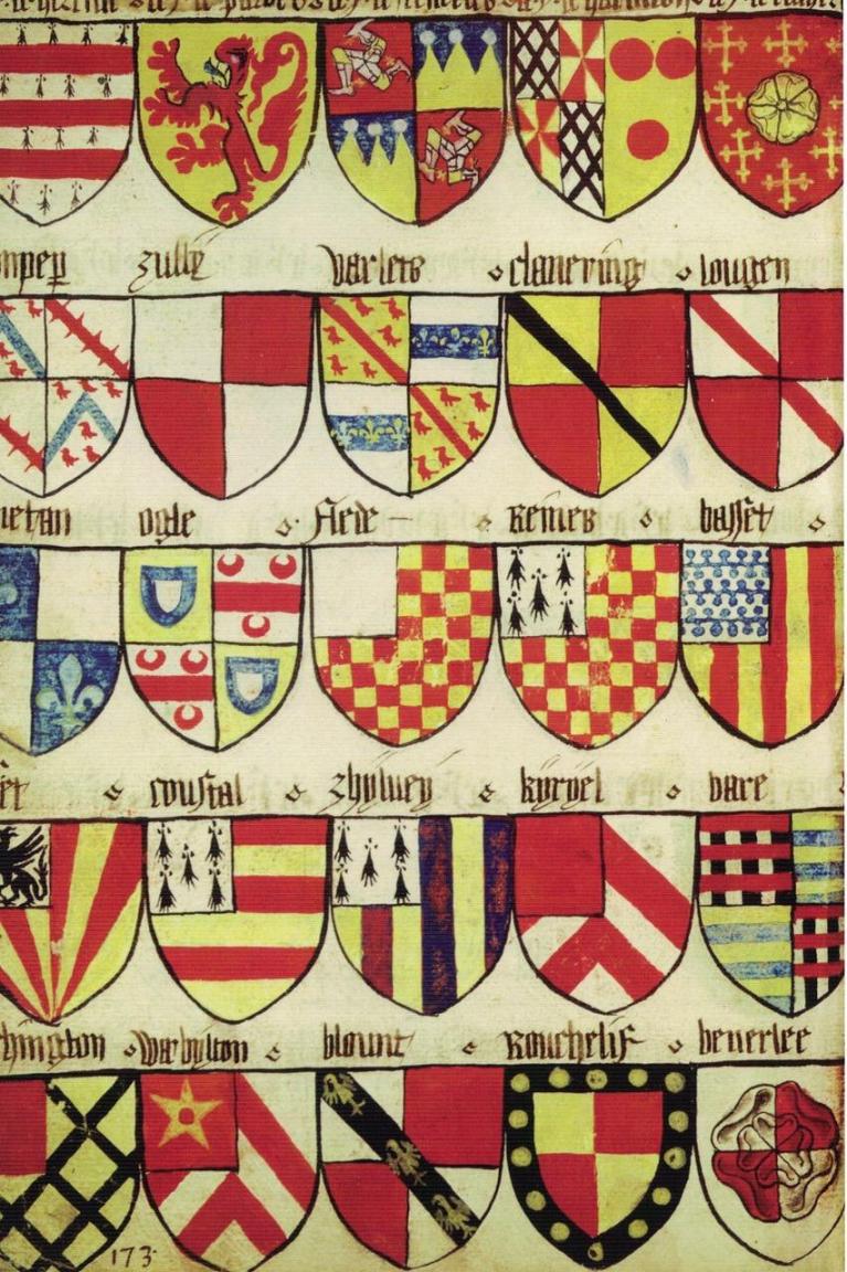 Armorial de la Toison d'or, copiato e miniato a Lille, 1435ca., Bibliothèque de l'Arsenal, Paris.