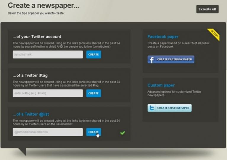 Paper.li, create a newspaper. Fonte: http://jumpinshark.blogspot.com/2011/04/paperli-il-tuttorial-per-diventare.html