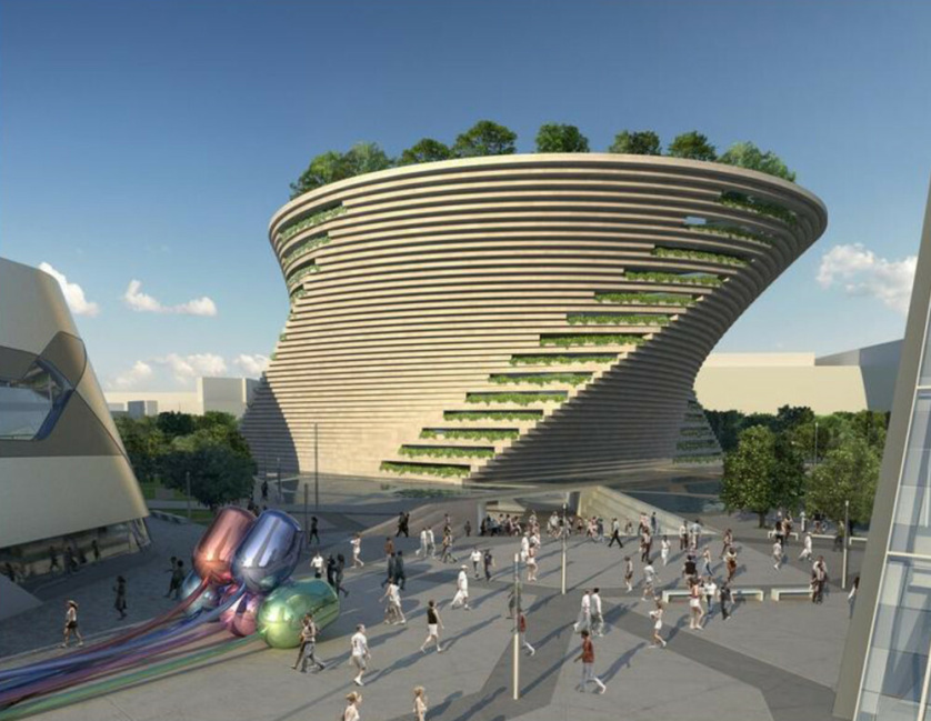 Daniel Libeskind, rendering del Museo del Design, CityLife, 2004
