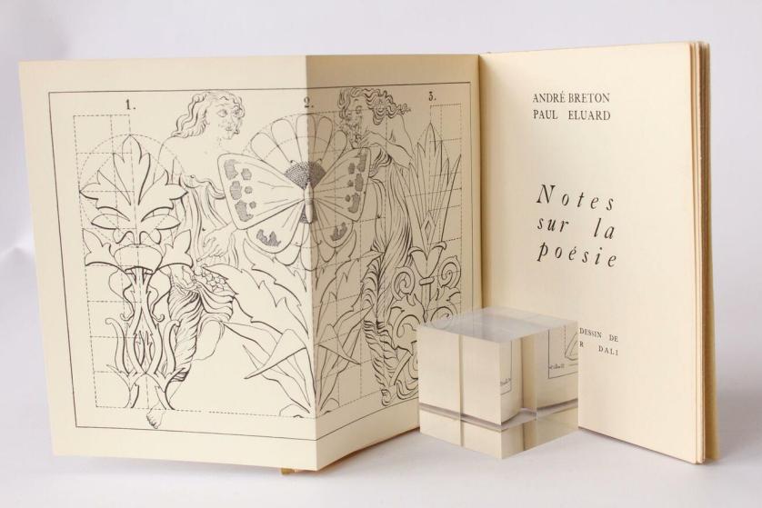 André Breton, Paul Eluard, Notes sur la poesie, 1936, con un disegno di Dalì.
