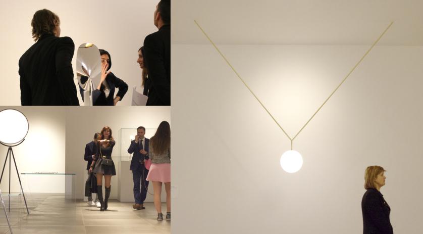 Stand Flos, progetto di Ron Gilad, Hall 13/C09-D18, Fiera Rho-Pero. Nuovi progetti di Jasper Morrison, Michael Anastassiades e Patricia Urquiola