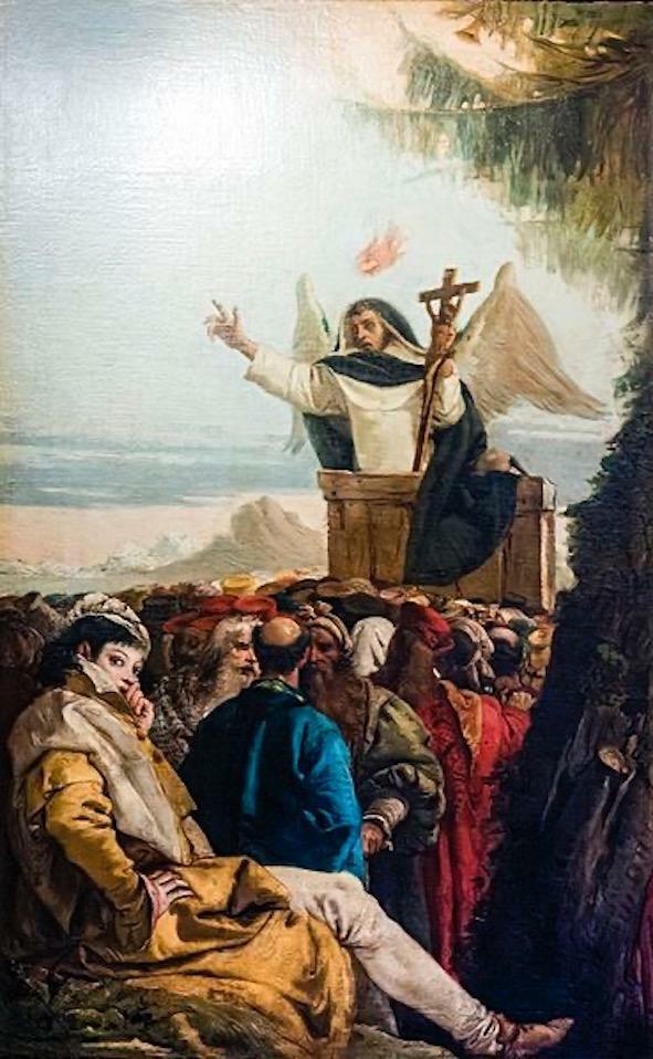 Tiepolo, Chiesa di San Polo (Venezia), Oratorio del Crocifisso - S. Vincenzo Ferreri predica alla folla.