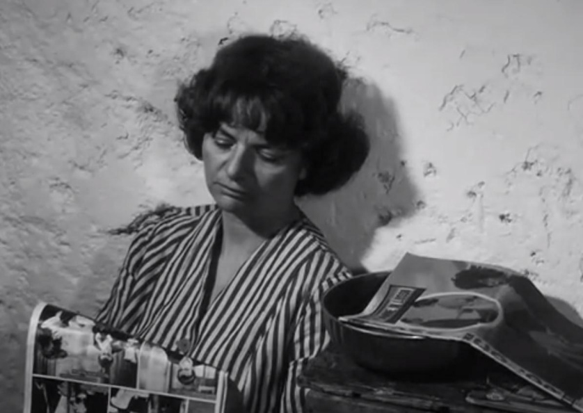 Elsa Morante in una scena di Accattone, 1961, regia di P. P. Pasolini.