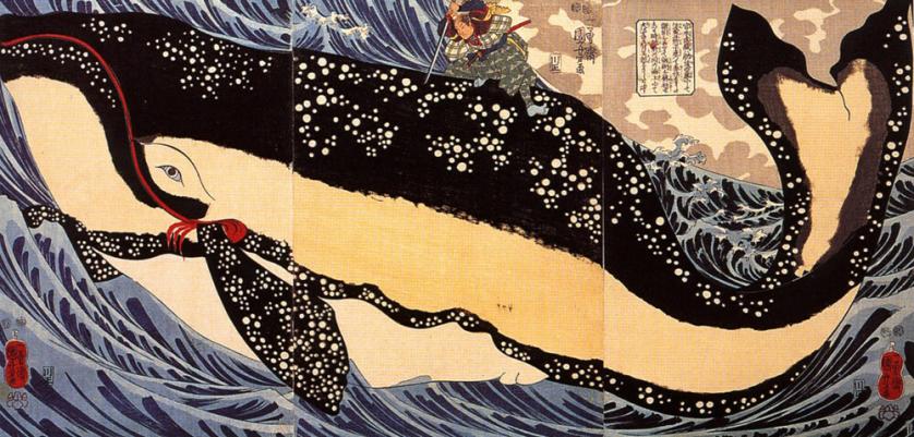 Utagawa Kuniyoshi, Musashi sul dorso della balena