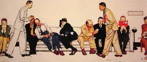 Norman Rockwell, Maternità, Sala d'attesa, 1946