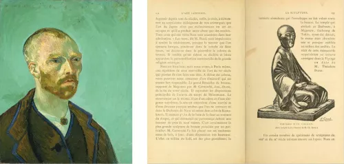 Vincent van Gogh, Autoritratto (1888), Cambridge (MA), Fogg Art Museum; Henri Guérard, Portrait d’un Tshiajin, in L’art Japonais.