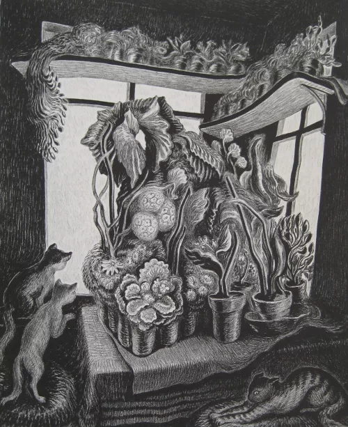 Wanda Gág, Winter Garden, litografia,1935.