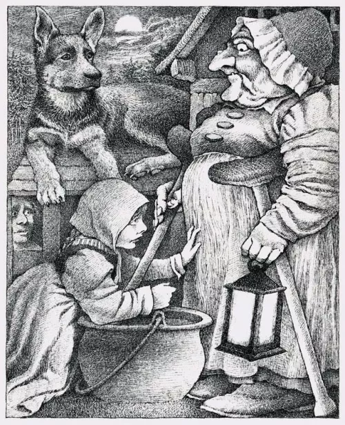 Illustrazioni di Maurice Sendak, da The JuniperTree, Farrar, Straus and Giroux 1973
.