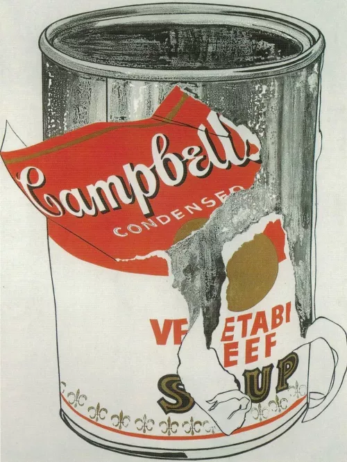 Andy Wahrol, Big Torn Campbell's Soup Can, 1962.
