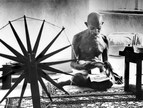 Gandhi, Pune, 1946 . © Images by Margaret Bourke - White. 1946 The Picture Collection Inc. All rights reserved.