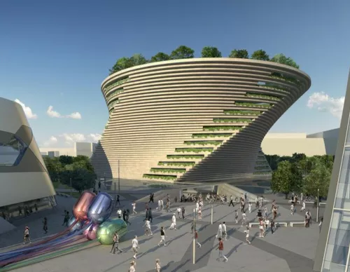 Daniel Libeskind, rendering del Museo del Design, CityLife, 2004