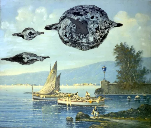 Enrico Baj, Au bord du lac, 1959.