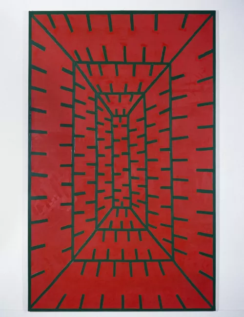 Defogliato, 1995 acrilico e olio su tela, cm 200 x 125, Foto Salvatore Piermarini - Archivio Cesare Tacchi.