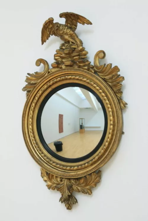 Marcel Broodthaers, Miroir d’Époque Regency, 1973, 142 x 77.3 cm, Collection S.M.A.K, Photo Dirk Pauwels