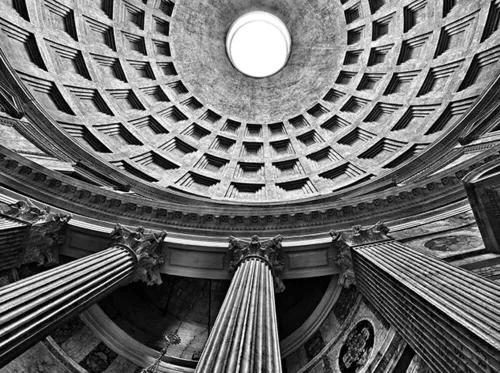 Pino Musi, Roma, Pantheon. Dall’alto, dello stesso autore: Agrigento, Valle dei templi; Cerveteri, Tombe etrusche; Cerveteri,Tombe etrusche 2; Paestum, Scavi; Roma, Fori Imperiali; Tivoli, Villa Adriana.