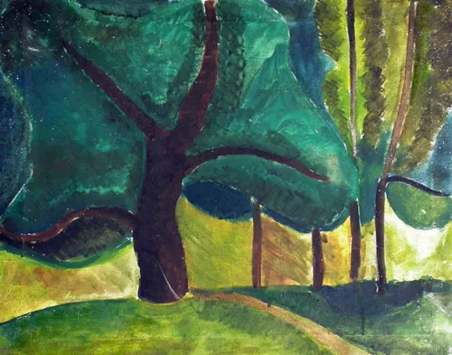 Goffredo Parise - Bosco (olio su tela 1946-48)