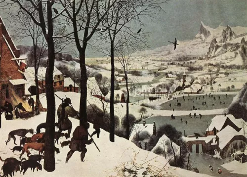 Pieter Bruegel the elder, Cacciatori nella neve, 1565.