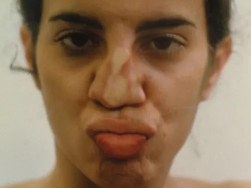 Ana Mendieta, Glass on body, 1972