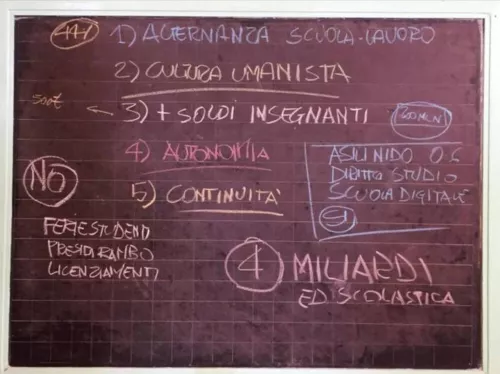 La lavagna di Renzi, 13 maggio 2015