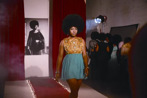 Carrie Mae Weems Afro-Chic, 2010 Digital color video, with sound, 5 min., 30 sec. Courtesy the artist and Jack Shainman Gallery, New York © Carrie Mae Weems
