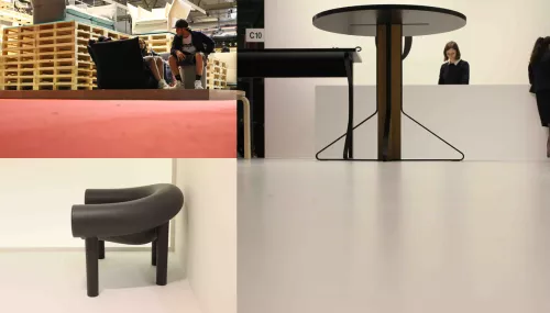 1. Stand Vitra, progetto di Jo Nagasaka of Schemata Architects, Tokyo, Hall 20/C05–D10 Fiera Rho-Pero
2. Kaari Collection disegnata da Ronan & Erwan Bouroullec per Artek, Hall 20/C08, Fiera Rho-Pero
3. SamSon chair di Kostantin Grcic per Magis, Hall 20/C15-D12, Fiera Rho-Pero