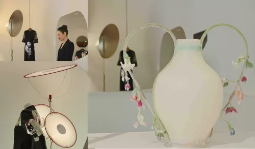“Blossom Rain”: istallazione di lampade e donne guerriere dello Studio Wieki Somers per la boutique di Alexander McQueen in via Verri 8