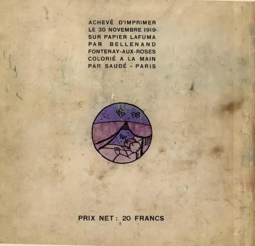 Macao et Cosmage. Ou l'expérience du bonheur, 1919. Quarta di copertina
