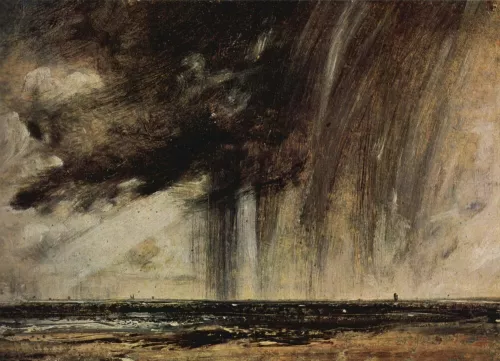 John Constable, Studio per un paesaggio marino con pioggia, 1824