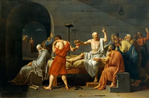 La morte di Socrate, Jacques Louis David.