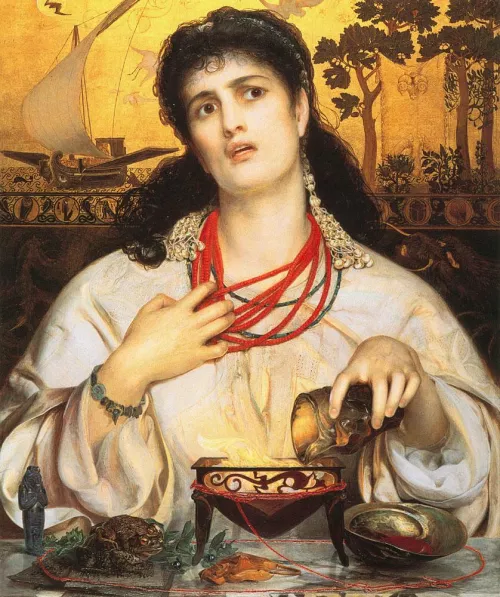 Frederick Sandys, Medea, olio su tela, 1868, Birmingham Museum & Art Gallery.