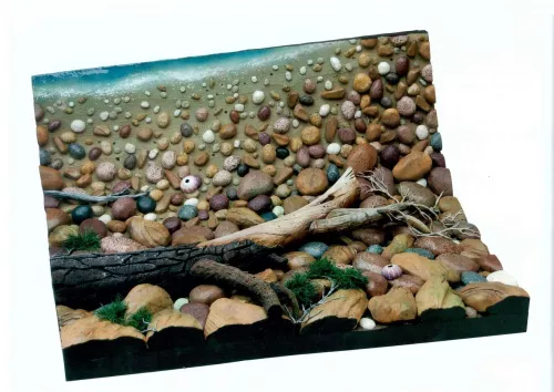 Piero Gilardi, Spiaggia con pino, anni 2000.