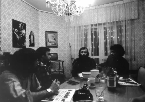 Terni, febbraio 1979. Riunione dei "dissidenti". Nella foto da sx verso dx: Galasso, Belforte, Sollier, Montesi.