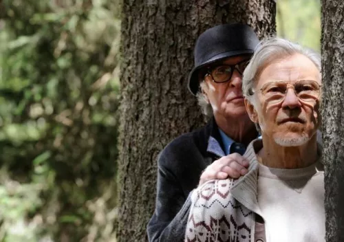 Harvey Keitel e Michael Caine in una scena di Youth, regia Paolo Sorrentino, 2015
